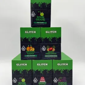 Glitch 4G Disposable Vape Pen with sleek design, offering premium THC distillate and a 4-gram capacity for long-lasting, high-quality vaping experience.