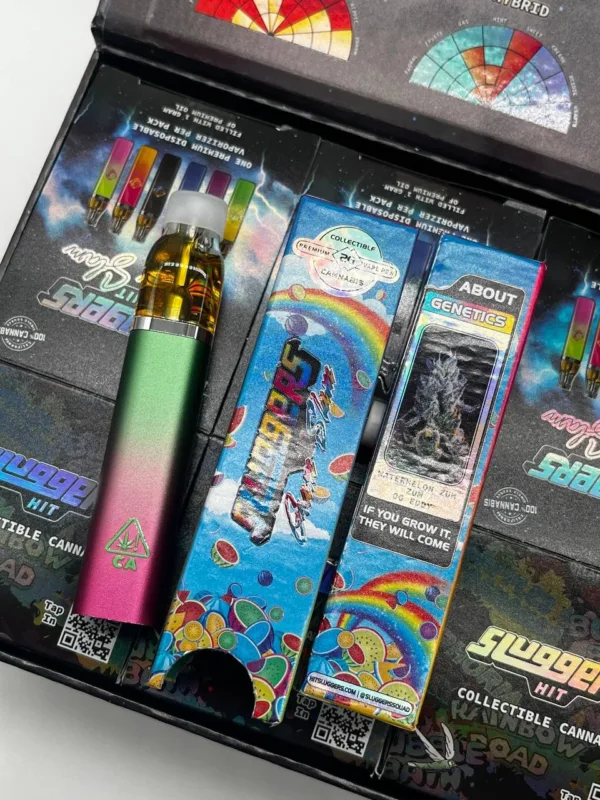 A promotional graphic showcasing wholesale options for the Sluggers Hit 2G Disposable Vape, featuring the product and bulk pricing details.