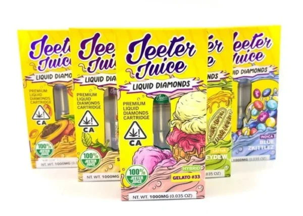 Jeeter Juice Liquid Diamonds Vape Cartridge - Apples and Bananas. 88.95% THC ... Jeeter Juice Liquid Diamonds Vape Cartridge - Berry White. 87.19% THC.